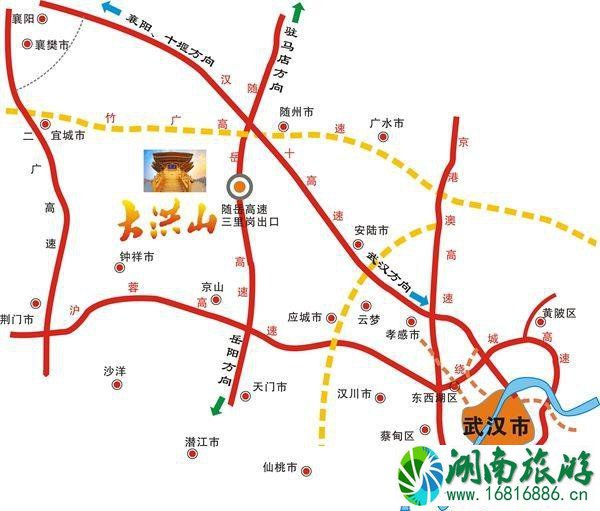 大洪山风景名胜区地图 大洪山风景区导览图