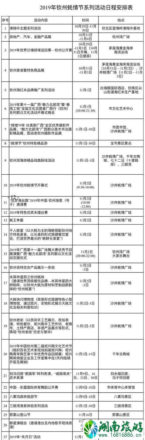 2022钦州蚝情节10月29日开启 附活动时间安排