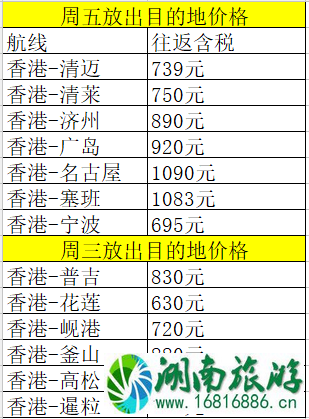 2022香港快运航空国庆特价机票价格+预订时间