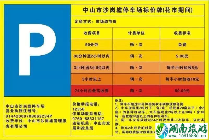 沙岗墟花市价格 2022中山沙岗墟迎春花市停车地点+停车收费标准