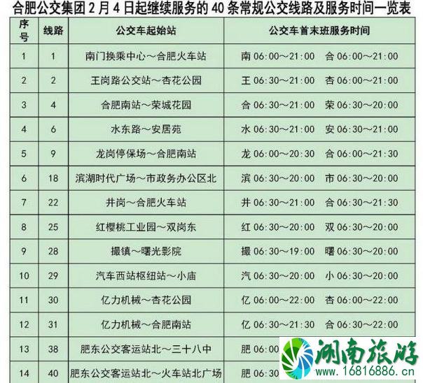 2020合肥地铁暂停站点和公交调整信息