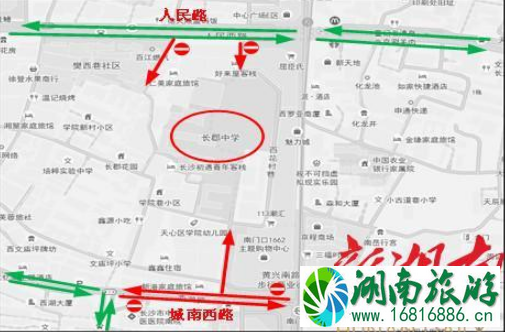 2022年高考长沙易堵路段+交通管制+绕行指南