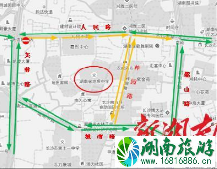 2022年高考长沙易堵路段+交通管制+绕行指南