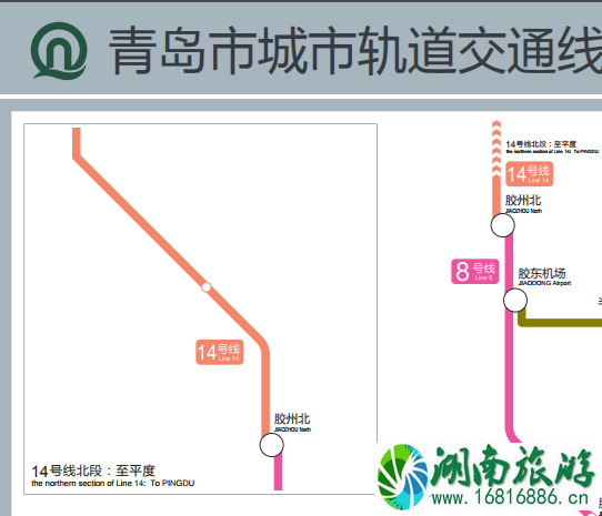 青岛地铁14号线路地图和通车时间