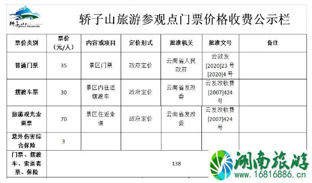 2022昆明轿子雪山门票多少钱