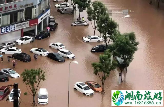 乐山大佛遭暴雨暂停接待游客 千佛岩景区万象亭被冲毁