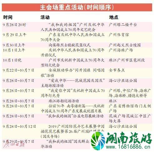 2022广州国庆节活动 升国旗+焰火晚会