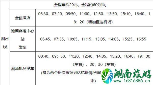 2021揭阳潮汕国际机场大巴最新时刻表