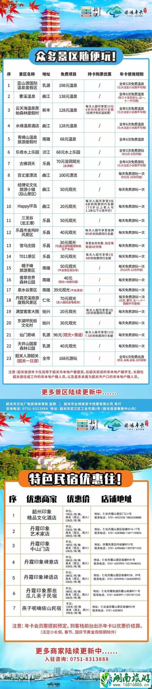 2021韶关17家A级景区对东莞市民免门票