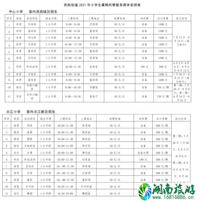 2021佛山试点小学生暑期托管-时间地点及收费标准