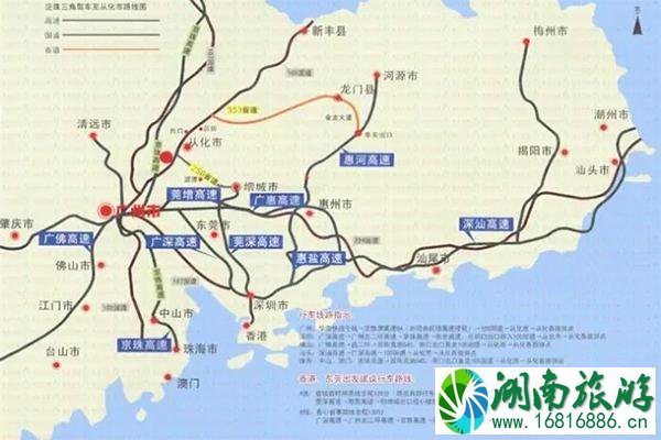 广州到广东各市距离以及自驾时间表 附高速路地图